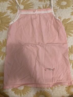Women’s Pink Lace-Trim Tank Top